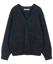 LIGHTNING JACQUARD CARDIGAN [DARK GREY]