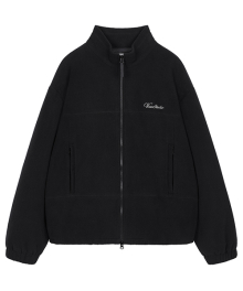 LOGO ZIP UP FLEECE JACKET [BLACK]