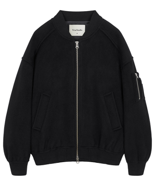 비바스튜디오(VIVASTUDIO) WOOL BLOUSON JUMPER [BLACK] 상품 이미지