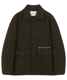 WOOL HALF JACKET [BROWN KHAKI]