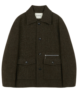 비바스튜디오(VIVASTUDIO) WOOL HALF JACKET [BROWN KHAKI] 상품 이미지