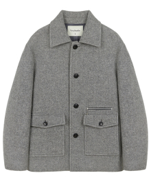 WOOL HALF JACKET [MELANGE GRAY]