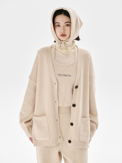Rogge knit cardigan_BEIGE