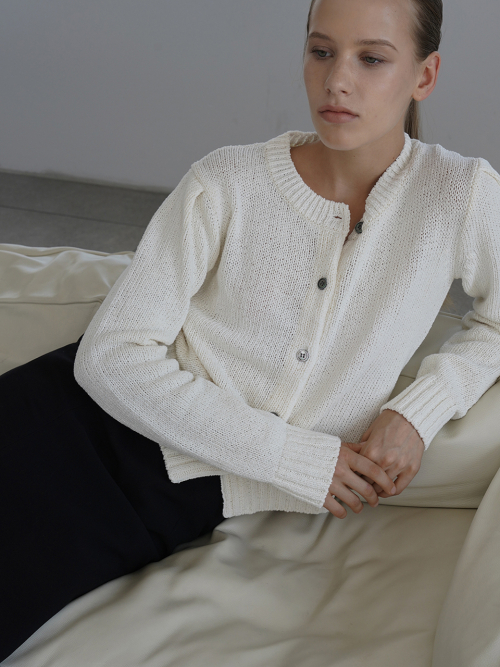 ROSI ROUND вырез KNIT кардиган (IVORY)
