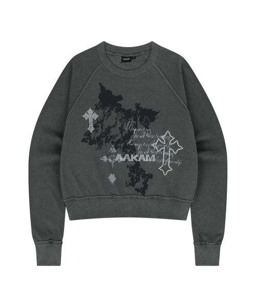 Cross Studded Sweatshirts (Dark серый)