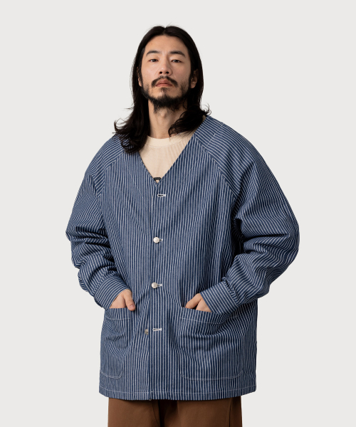 STRIPE DENIM CARDIGAN темно-синий