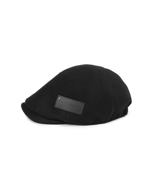 Patch wool hunting cap BLACK
