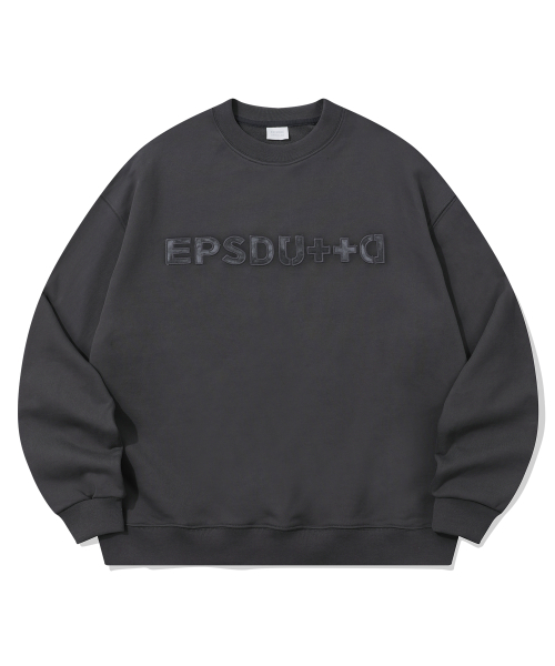 APPLIQUE EMBROIDERY LOGO SWEATSHIRT_CHARCOAL