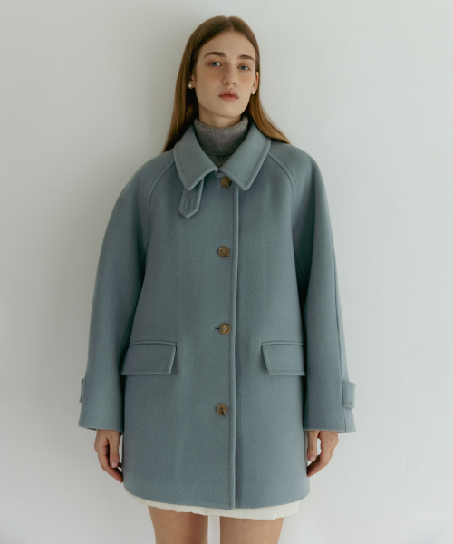튜드먼트(TTUDEMENT) CLASSIC WOOL HALF COAT LIGHT BLUE - 사이즈