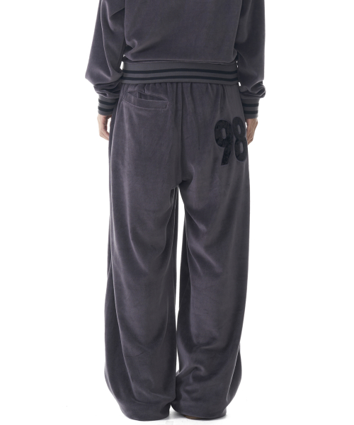 ★AAKAM★ 98 Patch Velour Pants Blue AK24PT33BL OG Lover Velour Pant Set - Blue | Fashion Nova