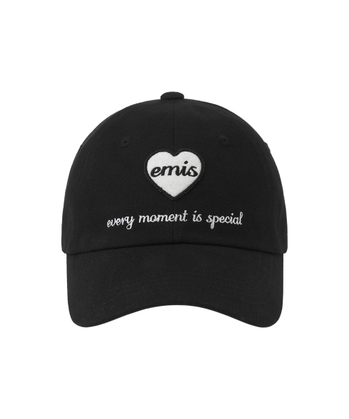 HEART WAPPEN BALL CAP-BLACK