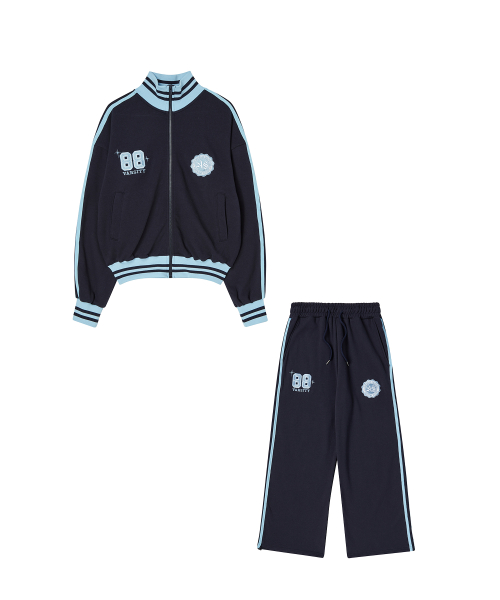 [SET] Трек-топ с полосками + джоггеры 2-way с полосками Dark Navy