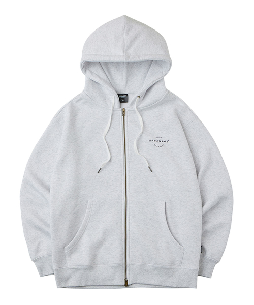 Базовый худи на молнии (White Melange)