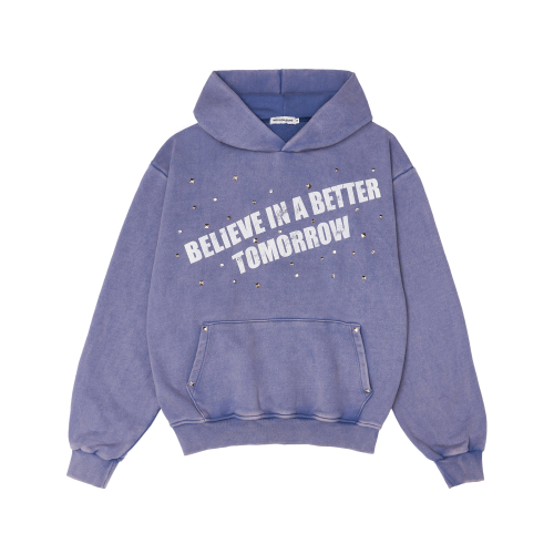 BELIEVE STUD HOODIE PURPLE