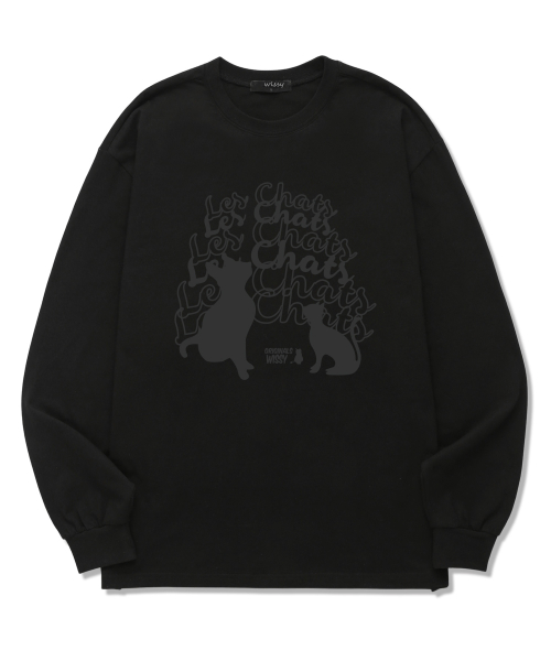 CAT CHATTING лонгслив (WLS012) Black