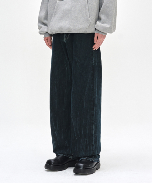 데케트(DECET) [기모본딩]Mid Rise Wide Jeans DCPT027WCRDBlue - 사이즈 & 후기 | 무신사