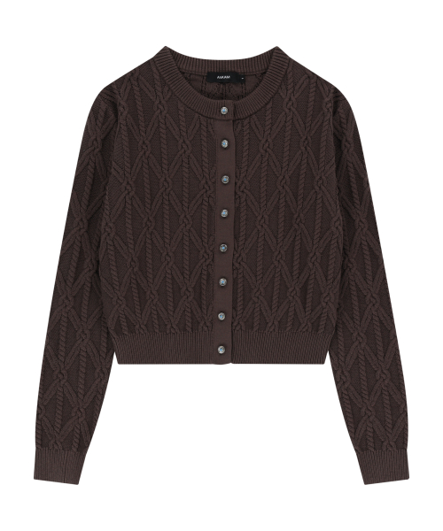 Sun Button Pattern Cardigan (Brown)