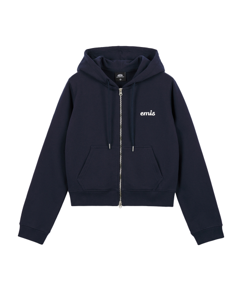 이미스(EMIS) (WOMENS)APPLIQUE HOOD ZIP-UP-NAVY - 사이즈