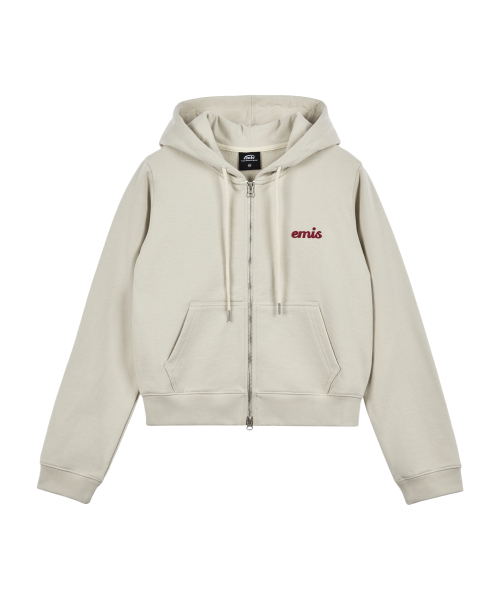 【emis】韓国人気★APPLIQUE HOOD ZIP-UP EMIS☆[24FW新作] (UNISEX)APPLIQUE HOOD ZIP-UP 男女共用 (EMIS