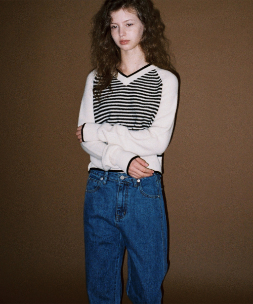 Letter stripe knit (ivory)