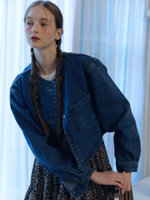 denim round jacket