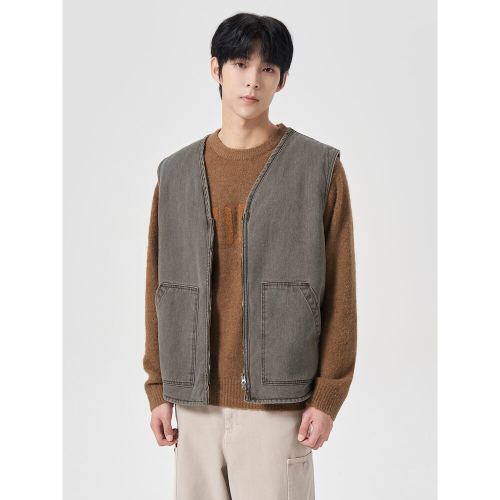 Утепленный жилет из хлопка Khaki