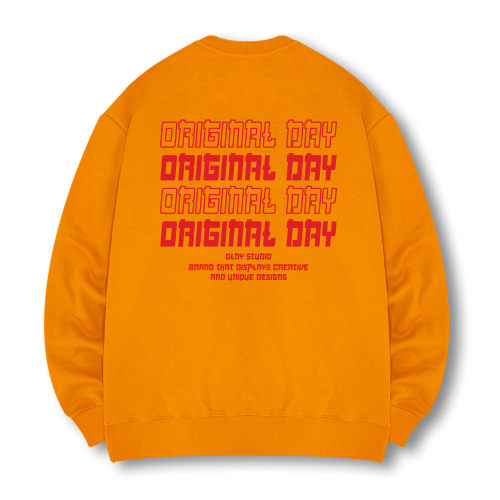 [выбор флиса] Original Color Font свитшот футболка [горчичный]