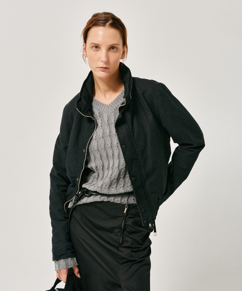 W Brock washed cotton jacket black