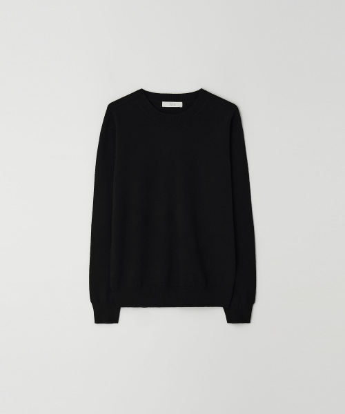 Wholegarment Cashlike Round Knit_Black
