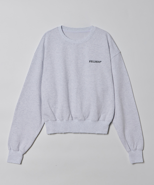 LOGO DAMAGED SWEAT SHIRTS WHITE MELANGE