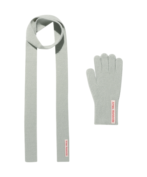 ★AMES-WORLDWIDE★HAIRY KNIT GLOVES & MUFFLER SET MINT★人気 아메스 월드와이드(AMES-WORLDWIDE) HAIRY KNIT GLOVES