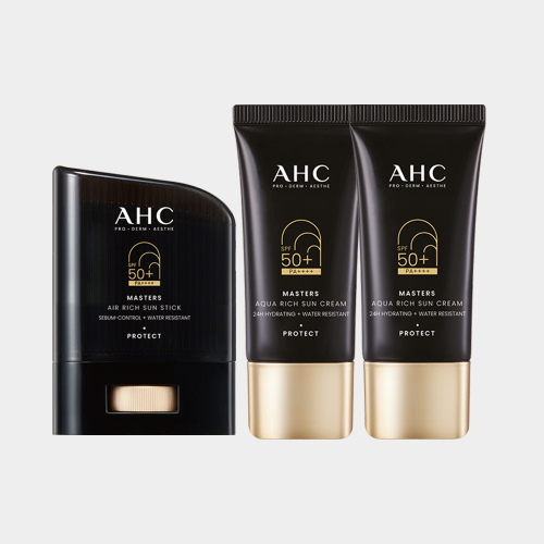 에이에이치씨() 마스터즈 아쿠아리치 선크림 듀오세트(30ml)+에어리치 선스틱 14g 상품 이미지