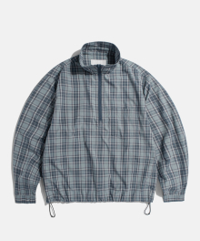 Half Zip Anorak Shirt Blue Check