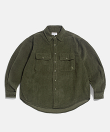 2 Pocket Corduroy Shirt Dark Olive