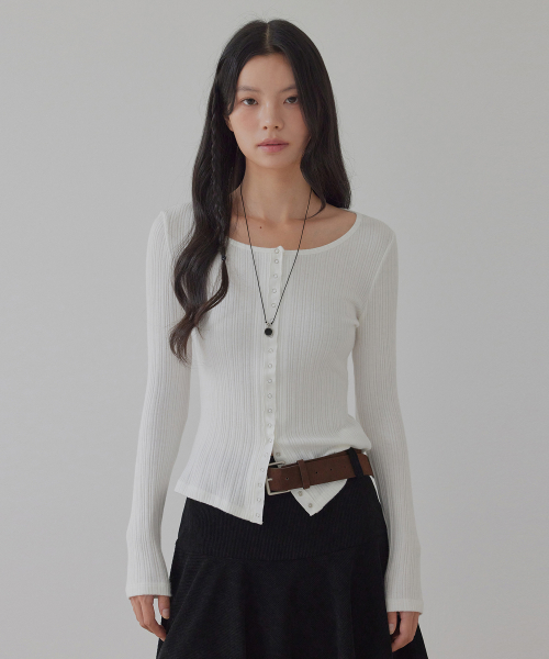 EYELET SNAP BUTTON CARDIGAN_T426OT800