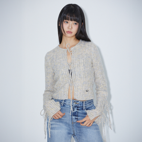 RIBBON POINT KNIT CARDIGAN OATMEAL трикотаж кардиган BQ4KG005