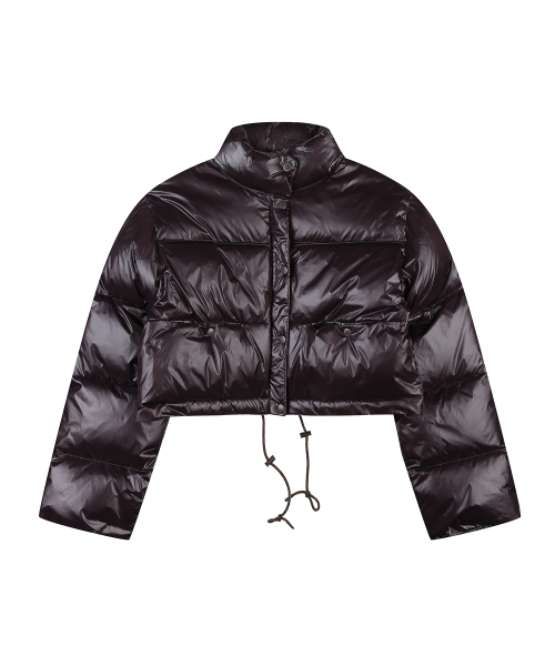 W HIGH NECK PUFFER (BROWN)
