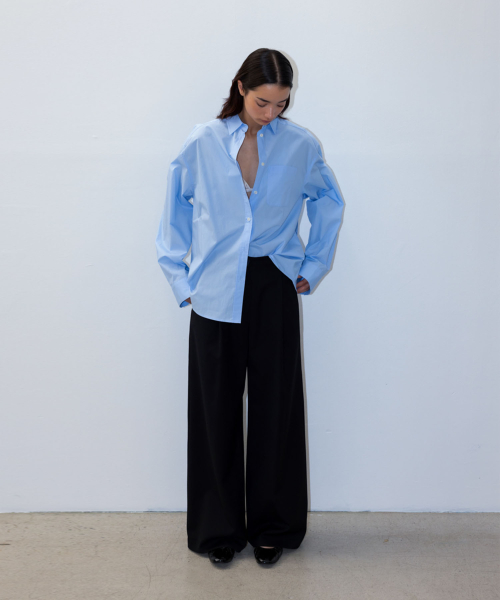 WOO WOOL-BLEND PANTS - black