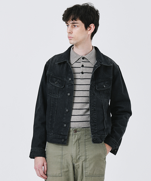 PJ600WB Washed Denim Trucker Jacket (Washed Black)
