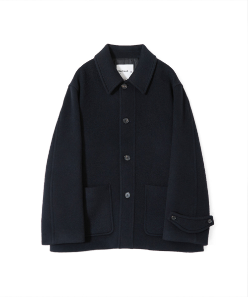 Newyear Wool Half Coat Dark Navy