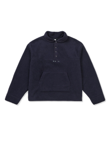 [Mmlg] BETWEEN FLEECE HALF SWEAT (NAVY)