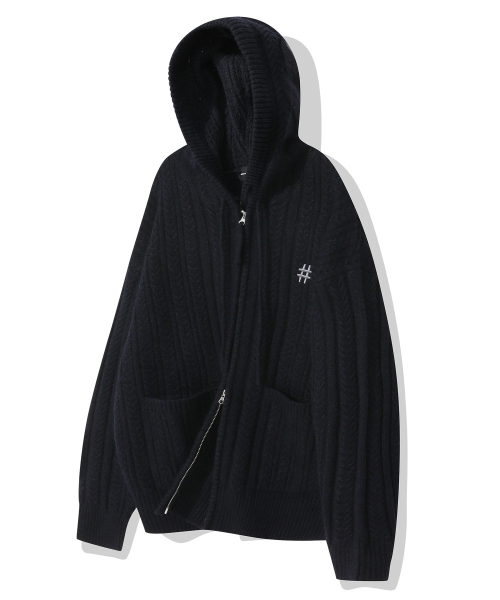 Двусторонняя зип-худи фактурной вязки Essential (Navy)