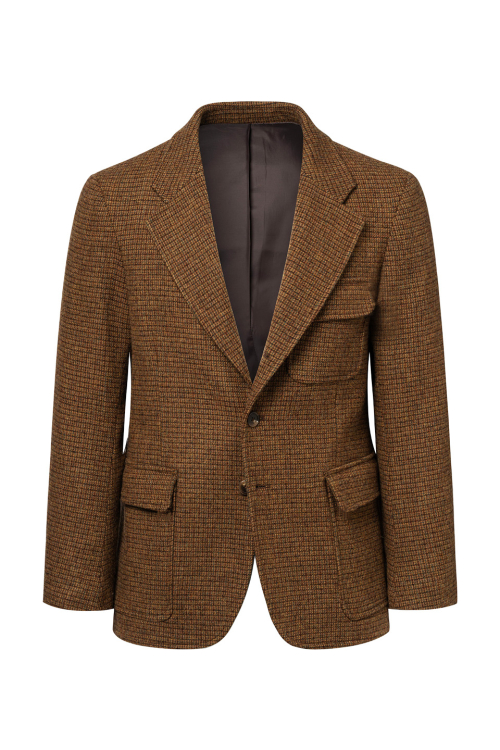 Твидовый блейзер из шерсти 90% Brown