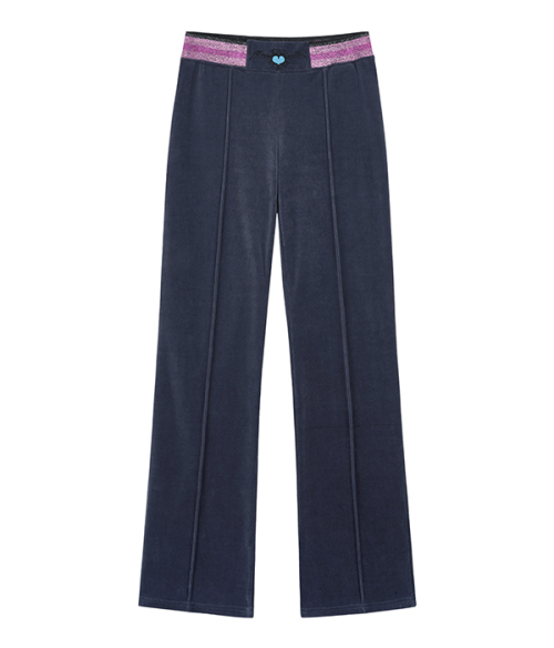 ★YOUTHBATH★Twinkle band velour pants_navy★正規品/直送料込 Twinkle band velour pants_navy - youthbath