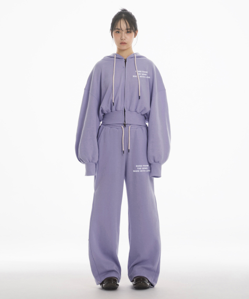 (SETUP) MWL CROP HOODED ZIPUP+SNAP PANTS - PURPLE