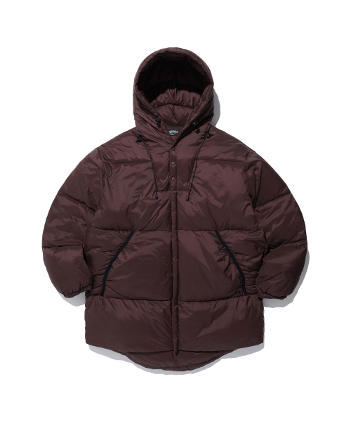 HOODED MIDI PUFFER_BROWN(NG2EWUB902A)