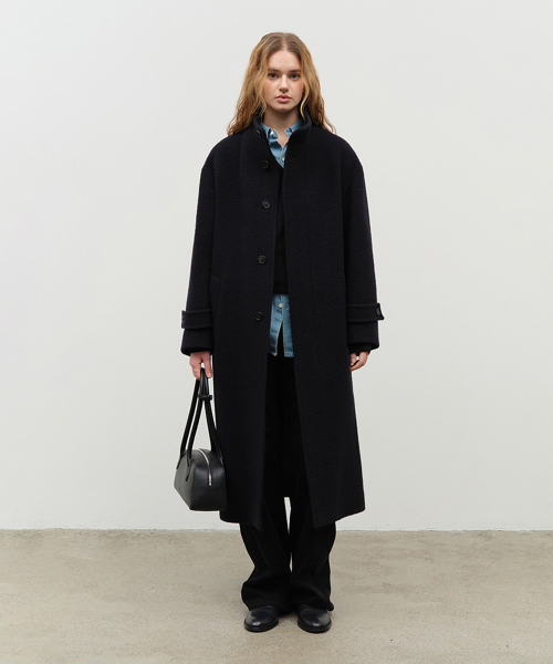 Dunst ウールコート MUSINSA公式 | DUNST UNISEX STAND COLLARED WOOL COAT NAVY_UDCO4D126N2