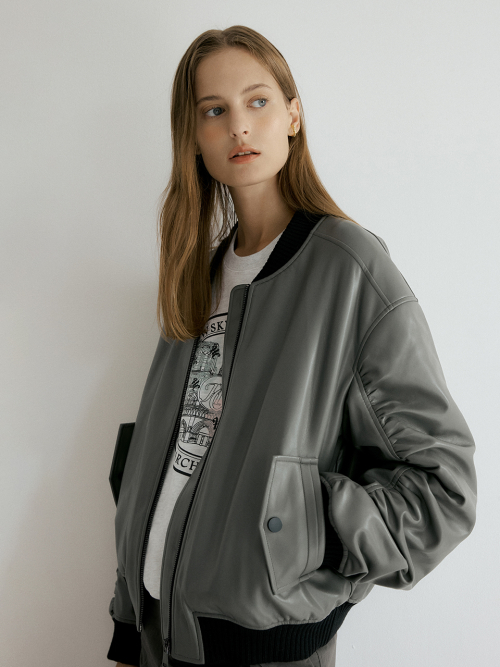 Shirring blouson jumper jacket
