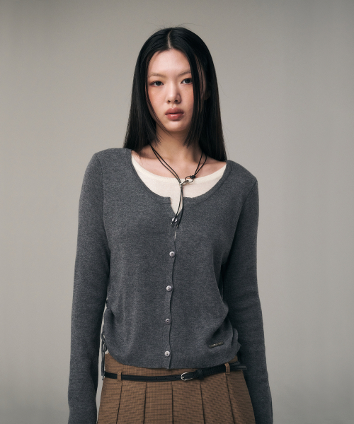 Fake Layered Loose Fit Cardigan_ 2color