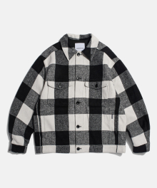 Buffalo Plaid Lumber Jacket White